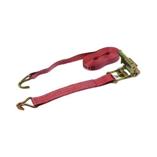 Polyester Red 1.5 Inch Ratchet Strap For Truck/Trailer/Cargo