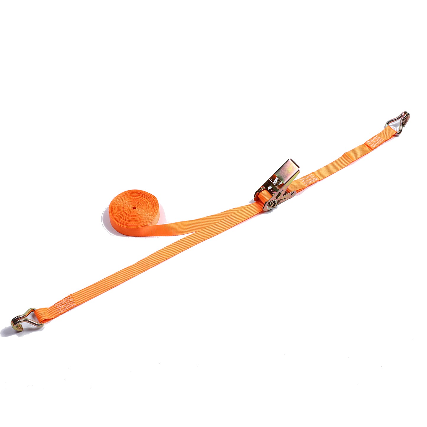 Polyester Orange 800KG 1-inch Ratchet Tie Down Starp with Double J Hook