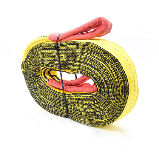 Polyester Yellow 2inch 50mm Wide Heavy Duty Tow Strap Double Layer Flat Webbing 20000-lbs