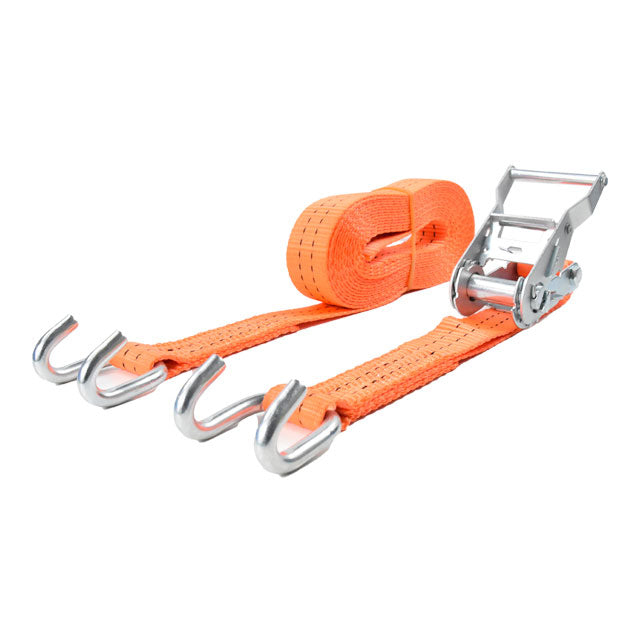 Polyester Orange 20 feet/ 6m Soft ATV UTV ratchet strap 2 inch With Wire Hook