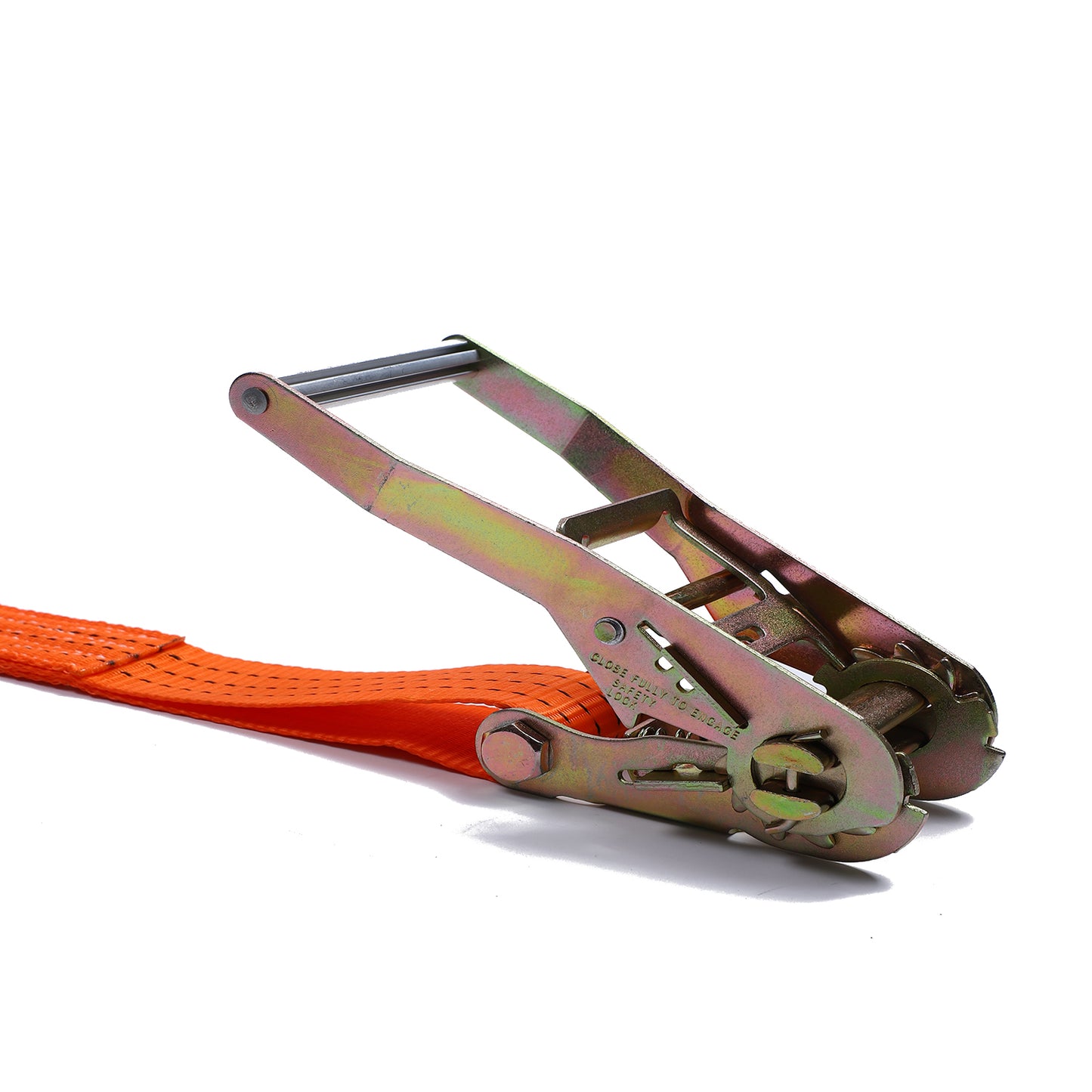 Polyester Orange 2-inch Cargo Aluminum Hand Ratchet Straps with Double J Hook