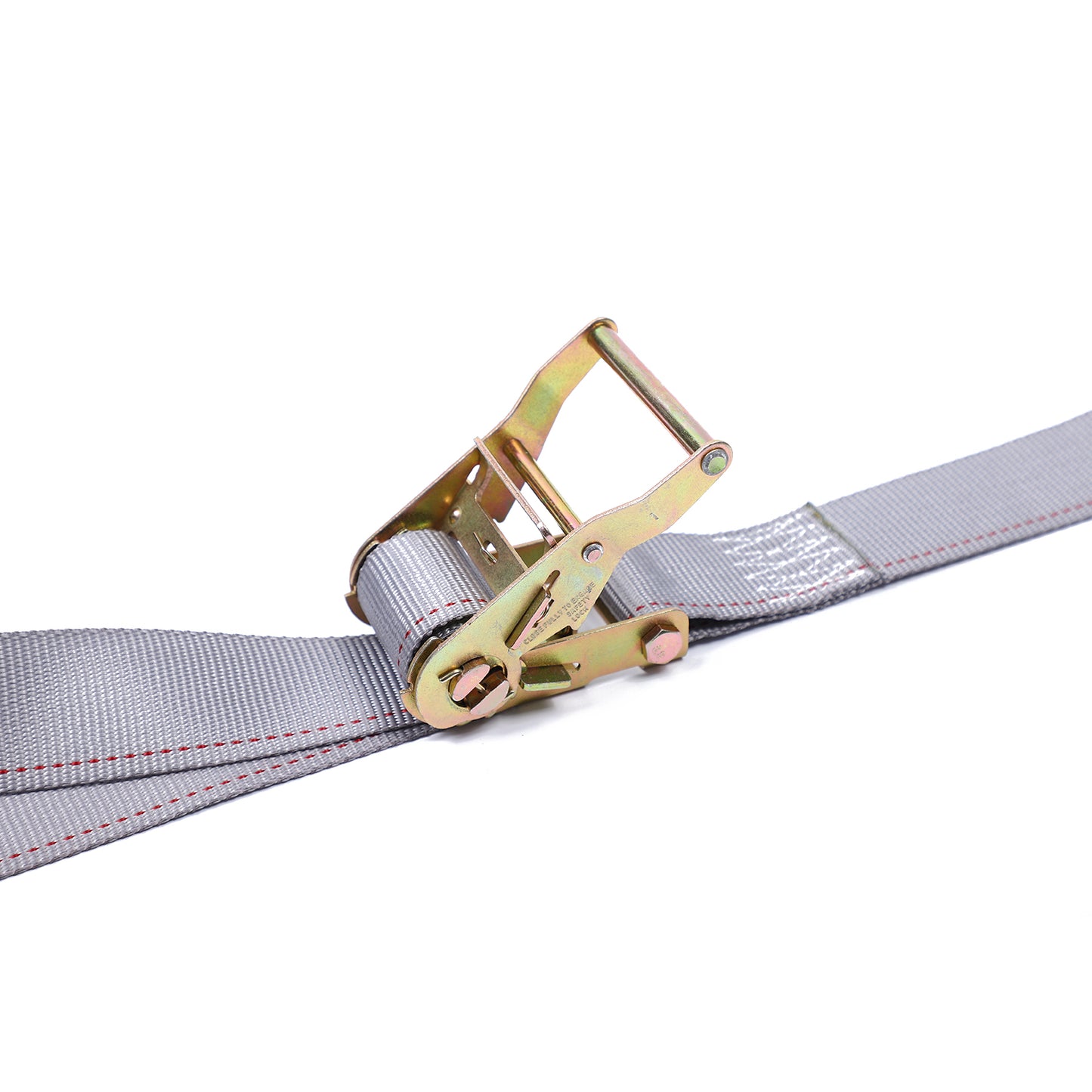 Polyester Grey 2 Inch Logistic Strap 4400Lbs With E-fitting &Double J Hook