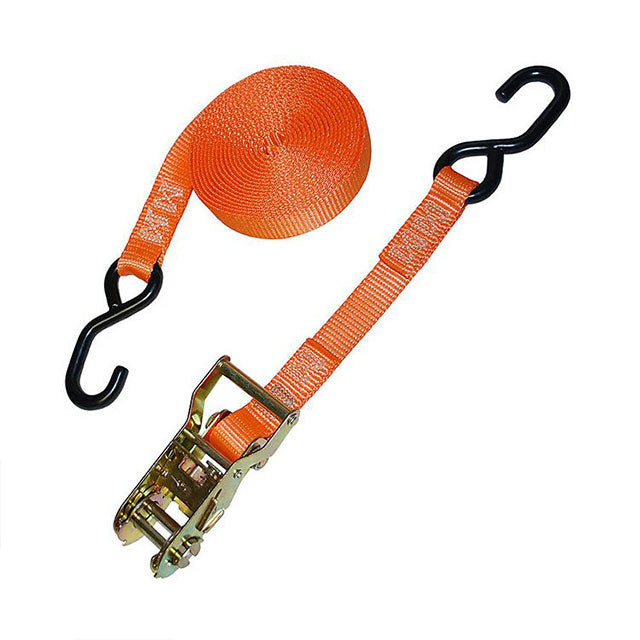 Polyester Orange Extension Adjustable Ratchet Strap Handle With S Hooks Moving Ratchet Strap