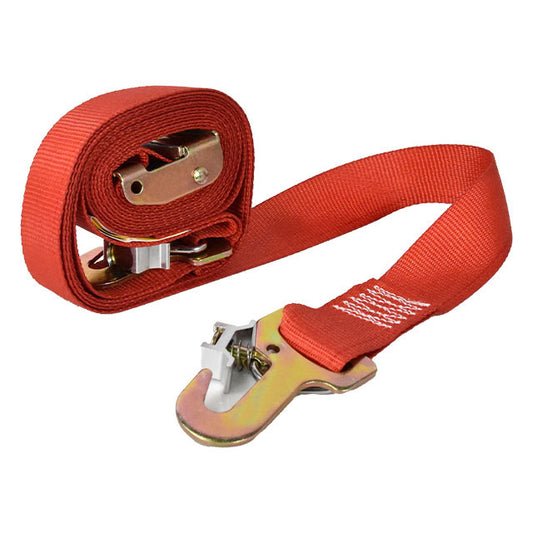 Polyester Red 2inch x 12ft Cam Buckle Ratchet Straps With Flat J Hook 4400Lbs