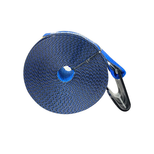 Heavy Duty Blue Semi Trailer Winch strap with Flat Hook