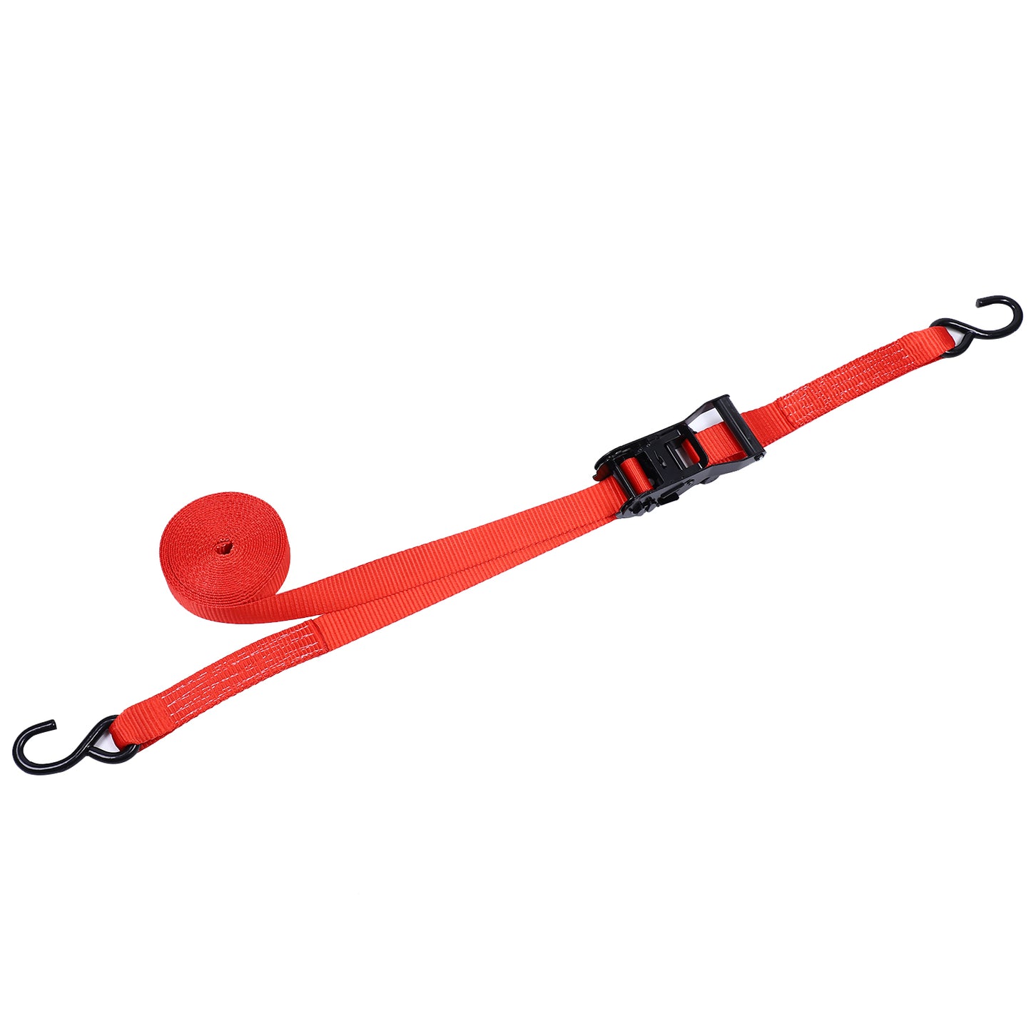 Polyester Red 1.5-inch Cargo Plastic Hand Ratchet Straps with S Hook