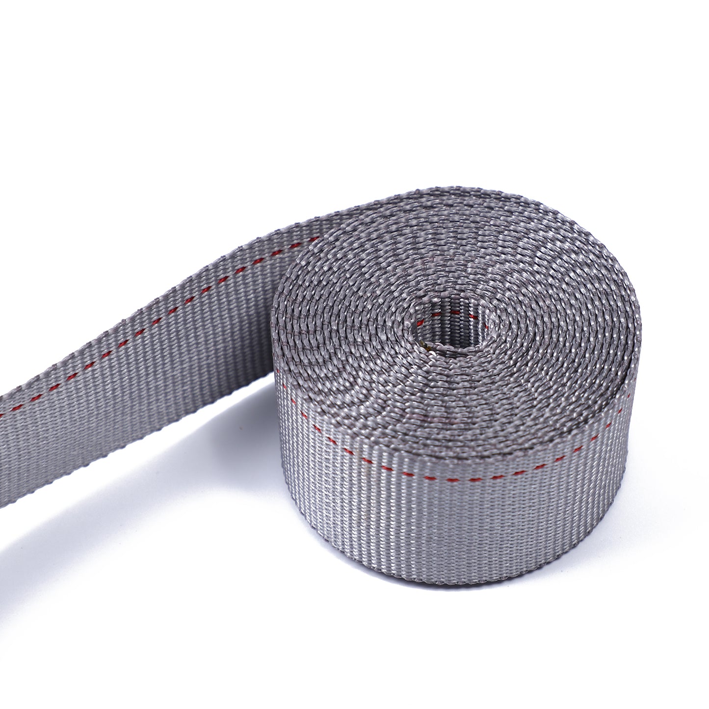 Polyester Grey 2 Inch Logistic Strap 4400Lbs With E-fitting &Double J Hook