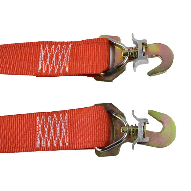 Polyester Red 2inch x 12ft Cam Buckle Ratchet Straps With Flat J Hook 4400Lbs