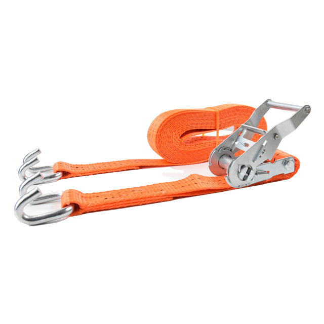 Polyester Orange 20 feet/ 6m Soft ATV UTV ratchet strap 2 inch With Wire Hook