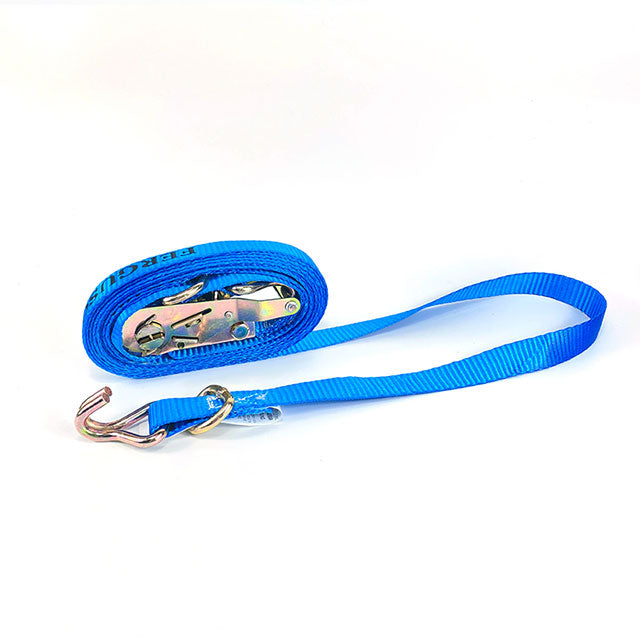 Polyester Blue 10000-lbs Tie down starp with Double J Hook 2 inch/50mm