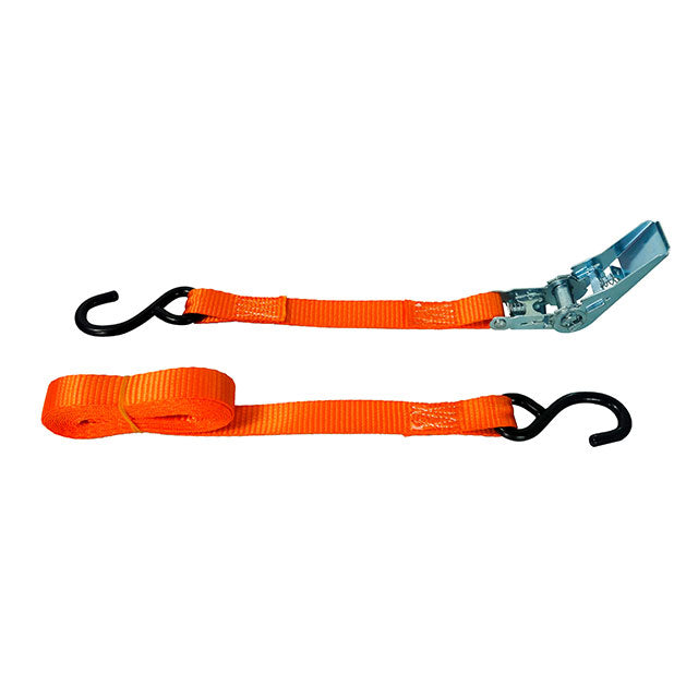 Polyester Orange 1-Inch Ratchet Buckle Strap With S-Hook Rope Brake Belt For Cargo Truck Lashing