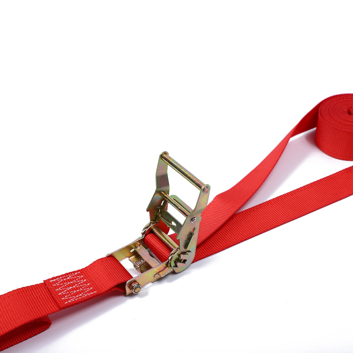 Polyester Red 2 Inch Logistic Strap 4400Lbs For Truck Trailer Custom Length