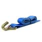 Polyester Blue 2 Inch Ratchet Strap with Double-J Hook 5511-lbs