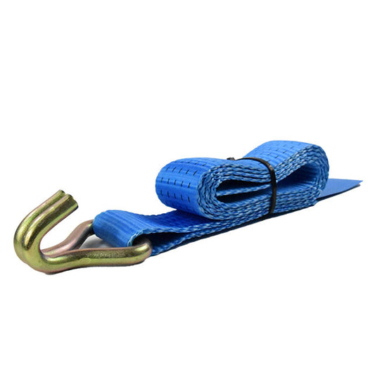 Polyester Blue 2 Inch Ratchet Strap with Double-J Hook 5511-lbs