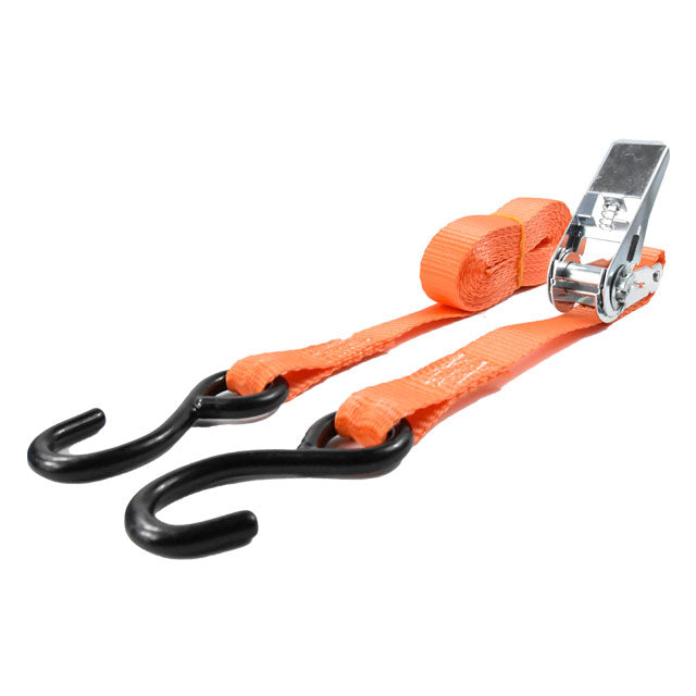 Polyester Orange Cargo Truck Transportation Heavy Duty 1Inch Load Strap With S Hook Ratchet Tie Down