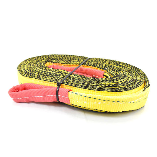Polyester Yellow 2inch 50mm Wide Heavy Duty Tow Strap Double Layer Flat Webbing 20000-lbs