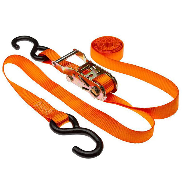 Polyester Orange Tenacity Industrial Polyester Yarn Heavy Duty Ratchet Strap With S Hook