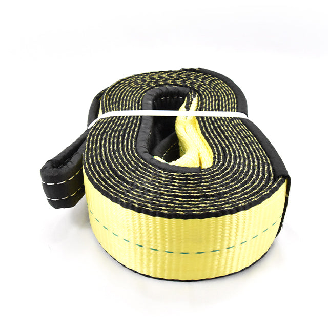 Polyester Yellow Safety Polyester 75mm Cargo Belt Webbing Transport Lashing Belt Car Tow Straps