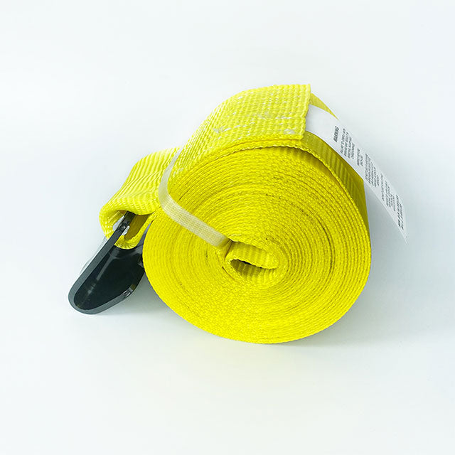 Yellow 3 Inch Trailer Cargo Winch strap 15000-lbs With Flat Hook