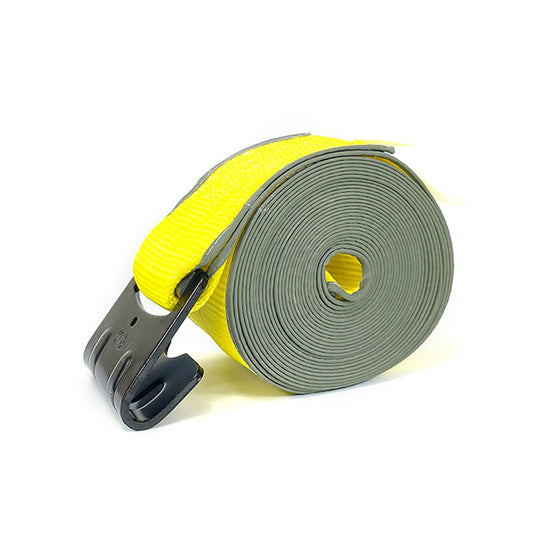 Polyester 12000-lbs Flat Hook Reflective strap 4 inch x 27 feet