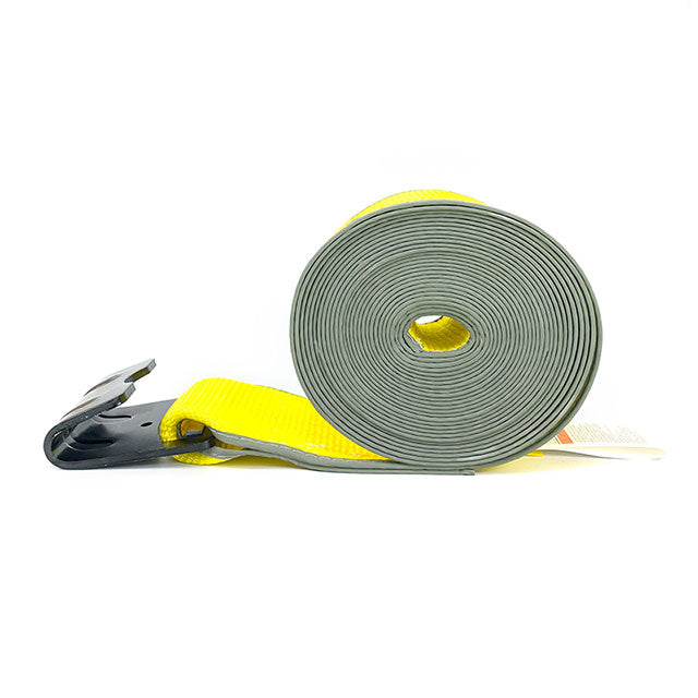 Polyester 12000-lbs Flat Hook Reflective strap 4 inch x 27 feet