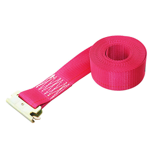 Polyester Pink Lockable Cam Buckle Ratchet Tie Down Logistic Strap With J Hook or Float Hook