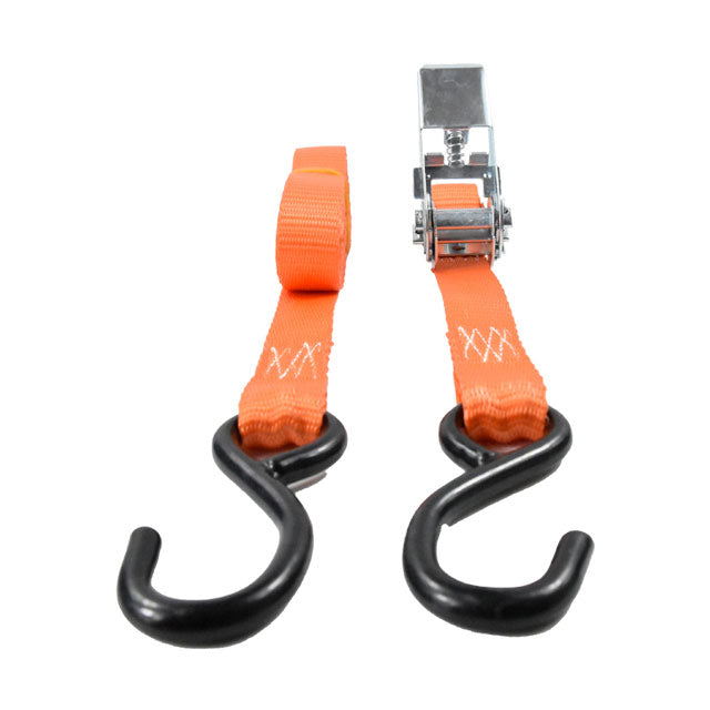 Polyester Orange Cargo Truck Transportation Heavy Duty 1Inch Load Strap With S Hook Ratchet Tie Down