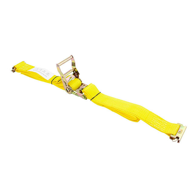 Polyester Yellow E-Track/Motorcycle Logistic Strap With Spring E Fittings 12 Ft And Custom Length