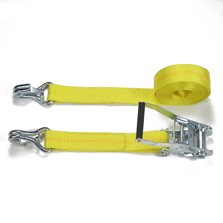 Motorcycle/Car/ Universal Binding Belt Tensioner Yellow Ratchet Strap 10000-Lbs