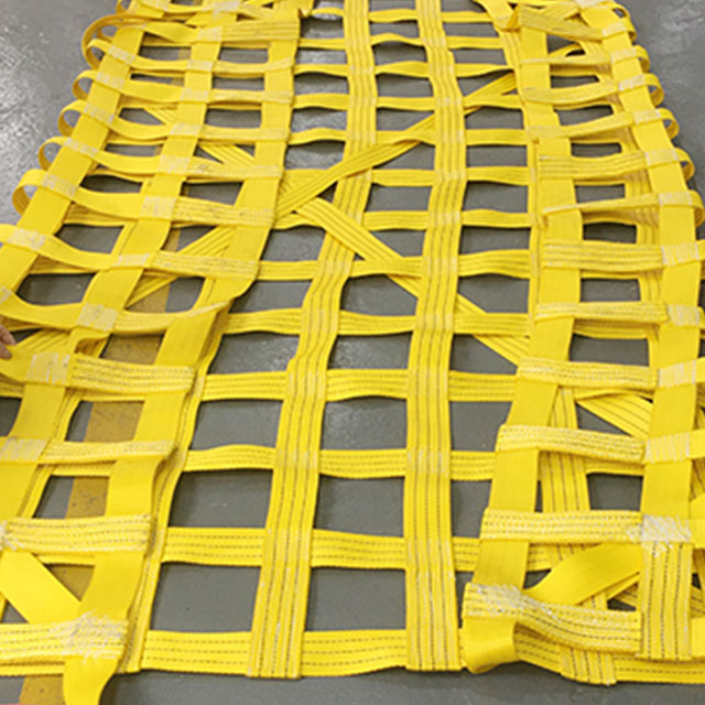 Polyester Yellow High Tenacity Heavy Duty Webbing Lifting 8 X 4 Cargo Net For SUV