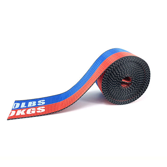 Polyester Red And Blue e track/Jeep One way lashing strap 50 mm/2 inch 8800-lbs