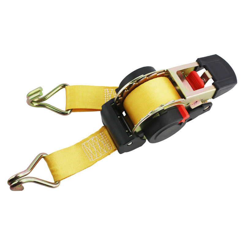 Customized 1 Inch/25Mm Retractable Ratchet Tie Down Strap With Coated S Hooks