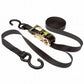 Polyester Black Extension Adjustable Boat And Car Ratchet Strap Handle With S Hooks Moving