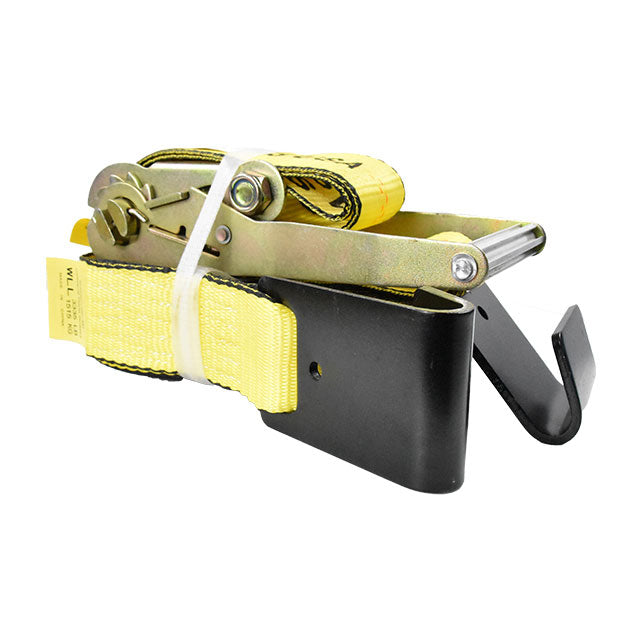 Yellow Polyester Tie down strap with Flat Hook 2 inch 10000-lbs/4545kg