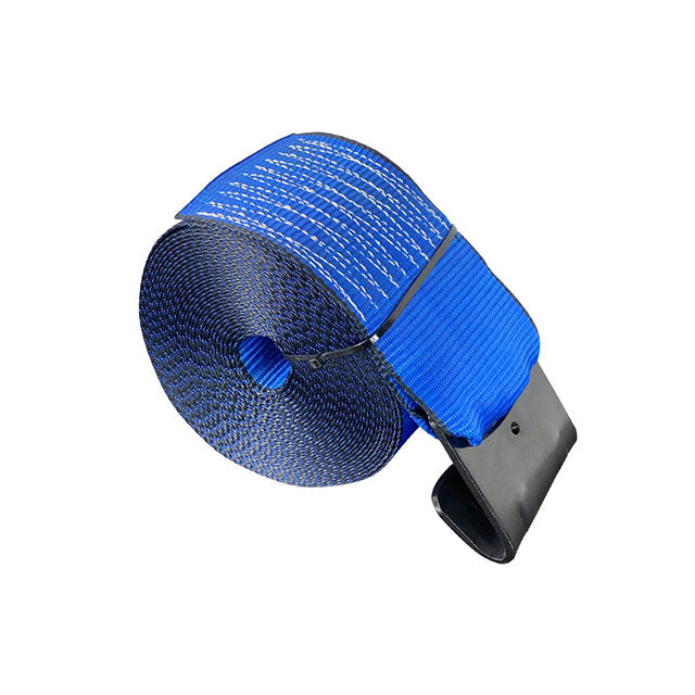 Heavy Duty Blue Semi Trailer Winch strap with Flat Hook