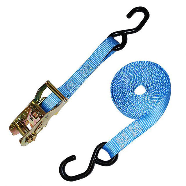 Polyester Blue Tenacity 1 Inch X 10 Ft Yarn Heavy Duty Ratchet Strap Tie Downs 3300-Lbs