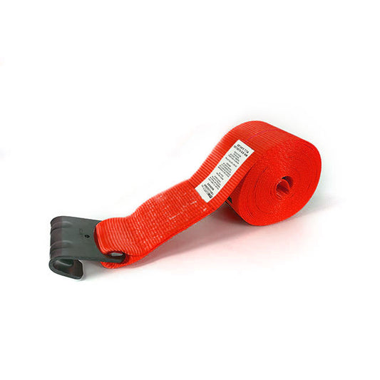 16200-lbs Blue /Red 3 Inch high tenacity polyester Winch strap with flat hook