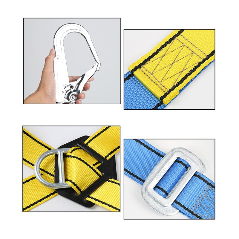 Fall protection suspension double back large hook polyester body harness