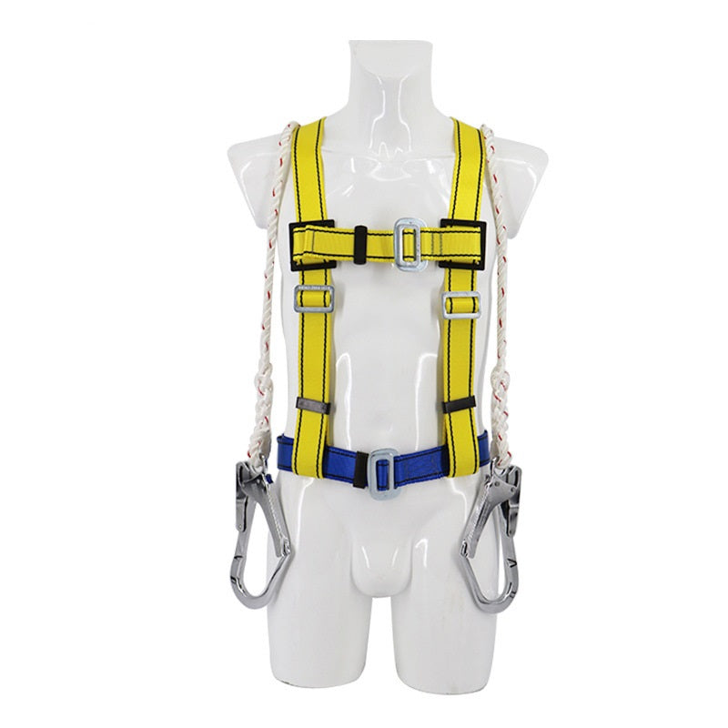 Fall protection suspension double back large hook polyester body harness