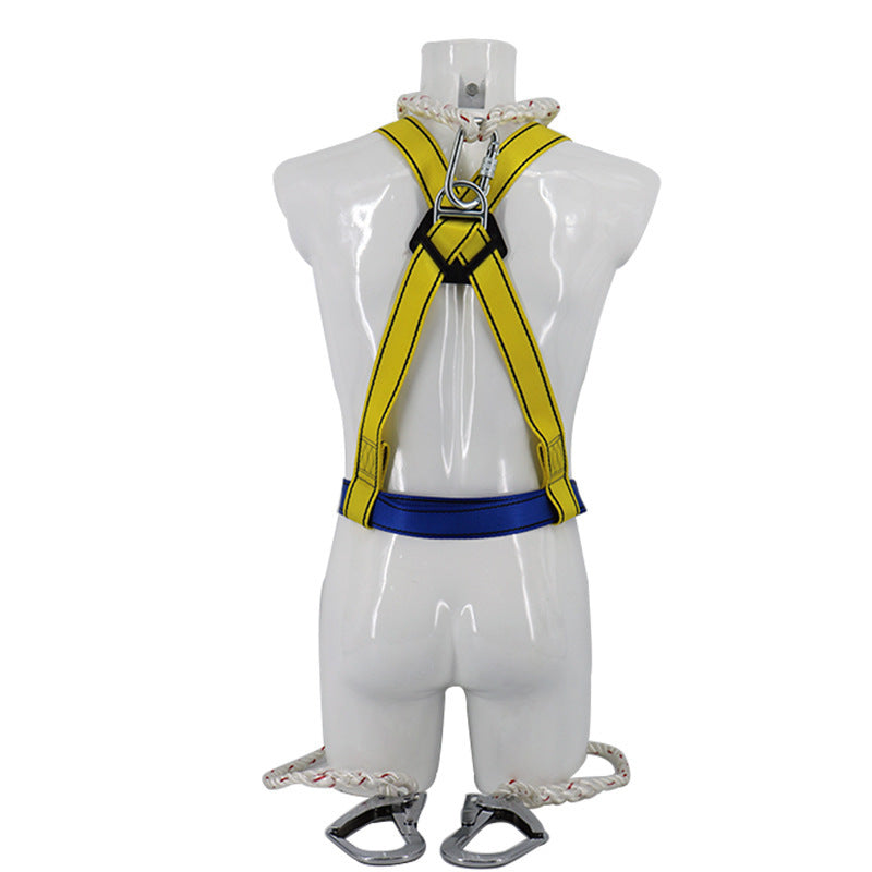 Fall protection suspension double back large hook polyester body harness